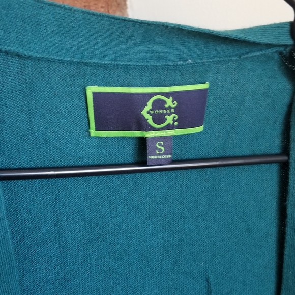 Small Teal wool blend cardigan - Picture 2 of 2